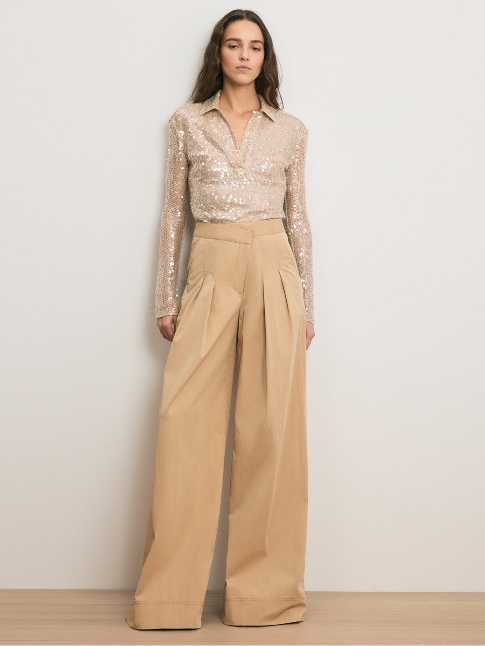 Veronica Beard Heron Crossover Waistband Pant
